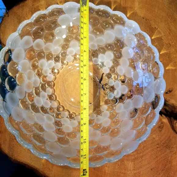 Vintage 12" Bubble Glass Centerpiece Bowl - Picture 3 of 9